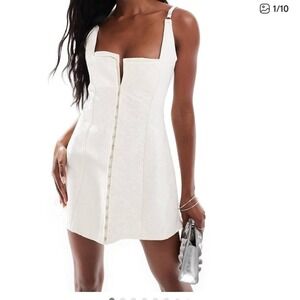 white mini dress
